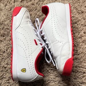 Puma Kids White and Red Sneakers